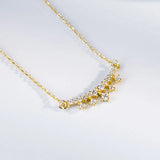 925 Silver Zircon Crown Pendant Necklace 14k Plated Women Wedding Chain