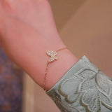 925 Silver Butterfly Bracelet with Zircon Inlay