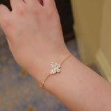925 Silver Butterfly Bracelet with Zircon Inlay