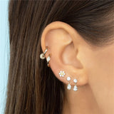 925 Sterling Silver Small Hoop Earrings Zircon Jewelry