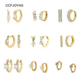 925 Sterling Silver Small Hoop Earrings Zircon Jewelry