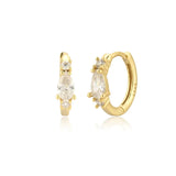 925 Sterling Silver Small Hoop Earrings Zircon Jewelry