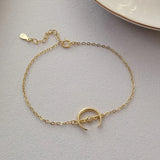 925 Silver Star Moon Chain Bracelet INS Personality 14K Plated Crescent Jewelry