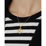 925 Silver Star Moon Zircon Pendant Necklace Women Wedding Party Jewelry