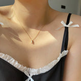 925 Silver Square Zircon Necklace French Clavicle Chain