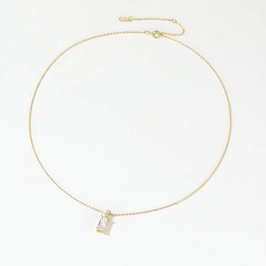 925 Silver Square Zircon Necklace French Clavicle Chain