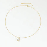 925 Silver Square Zircon Necklace French Clavicle Chain