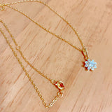 925 Silver Flower Crystal Zircon Pendant Necklace Wedding Party Jewelry