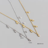 925 Silver Tassel Zircon Pendant Necklace Women