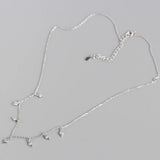 925 Silver Tassel Zircon Pendant Necklace Women
