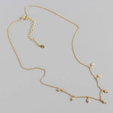 925 Silver Tassel Zircon Pendant Necklace Women