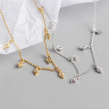 925 Silver Tassel Zircon Pendant Necklace Women