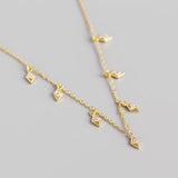 925 Silver Tassel Zircon Pendant Necklace Women