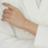 925 Silver 3 Crystal Zircon Bracelet for Girls