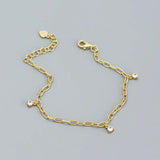 925 Silver 3 Crystal Zircon Bracelet for Girls