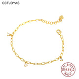 925 Silver 3 Crystal Zircon Bracelet for Girls