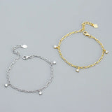 925 Silver 3 Crystal Zircon Bracelet for Girls
