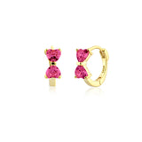 925 Silver White/Black/Purple Zircon Hoop Earrings with Bow-knot Style