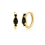 925 Silver Water Drop Hoop Earrings Clear Purple Zircon Piercing