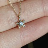 925 Silver Zircon Star Necklace with Double Pendant Chain