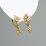 925 Silver Yellow Zircon Hoop Earrings Piercing Jewelry