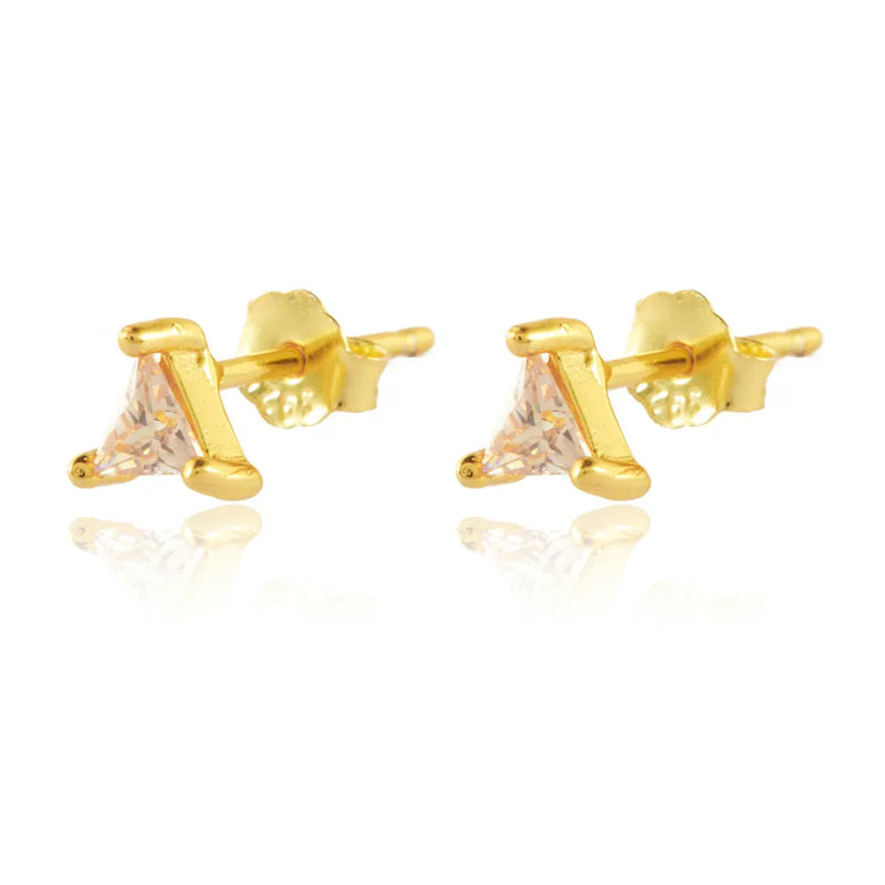 925 Silver Yellow Zircon Hoop Earrings Piercing Jewelry