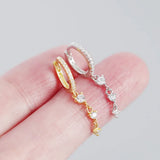 925 Silver Geometric Zircon Tassel Earrings Light Silver Wedding Jewelry