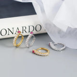 Hoop Earrings with Zircon Accent