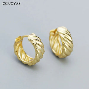 9mm Punk Rock 925 Sterling Silver Twisted Earrings