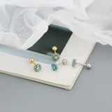 Turquoise 925 Sterling Silver Stud Earrings Women Piercing Jewelry
