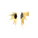 Punk 925 Silver Stud Earrings Purple/White/Black/Red Zircon