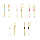 925 Silver Chain Drop Stud Earrings - Elegant CZ Earring