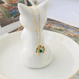 925 Sterling Silver Zircon Moon Water Drop Pendant Necklace for Women