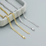 925 Silver Cuban Chain Necklace Unisex Hip-hop Retro Chain Jewelry