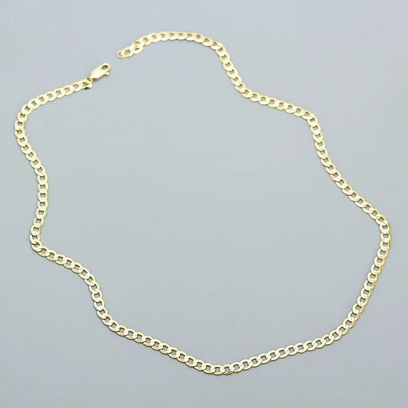 925 Silver Cuban Chain Necklace Unisex Hip-hop Retro Chain Jewelry