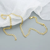 925 Silver Cuban Chain Necklace Unisex Hip-hop Retro Chain Jewelry
