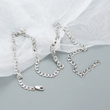 925 Silver Cuban Chain Necklace Unisex Hip-hop Retro Chain Jewelry