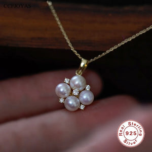 925 Silver Mini Pearl Pendant Necklace for Women