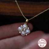 925 Silver Mini Pearl Pendant Necklace for Women