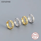 925 Silver Hoop Earrings 10mm CZ Fine Jewelry