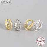 925 Silver Punk Zircon Hoop Earrings for Women