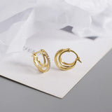925 Silver Punk Zircon Hoop Earrings for Women