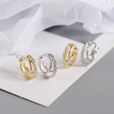 925 Silver Punk Zircon Hoop Earrings for Women