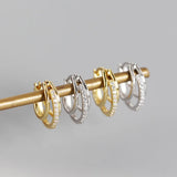 925 Silver Punk Zircon Hoop Earrings for Women