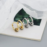 925 Silver Turquoise Bead Hoop Earrings for Women