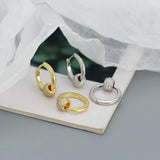 925 Silver Turquoise Bead Hoop Earrings for Women