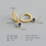 925 Silver Hoop Earrings w/ Zircon, Elegant Design for Women