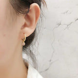 925 Silver Hoop Earrings w/ Zircon, Elegant Design for Women