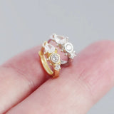 Geometric Zircon Small Hoop Earrings 925 Sterling Silver Round Circle Jewelry