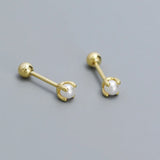 Mini Pearl Sterling Silver Stud Earrings for Girl